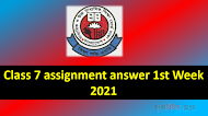 Class 7 Bangla Assignment Answer 1th Week 2021
