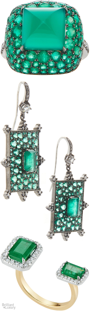 ♦Green high jewelry in Pantone Fashion Color Eden #pantone #jewelry #green #brilliantluxury