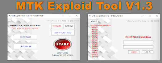 MediaTek Exploit tool 1.3.2 is the same work as the MCT MediaTek tool. but in this tool, you can Turn off windows defender directly, and no need to install extra tools or software. this tool allows users to remove the pattern, FRP, the user locks any type of problem-solving because he also works on the same method as a python script, which I have not tested yet. if you have test this tool please post result in comment box.