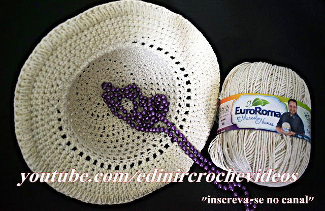 chapéu de crochê endurecido aprender croche moda croche verão curso de croche edinir-croche facebook