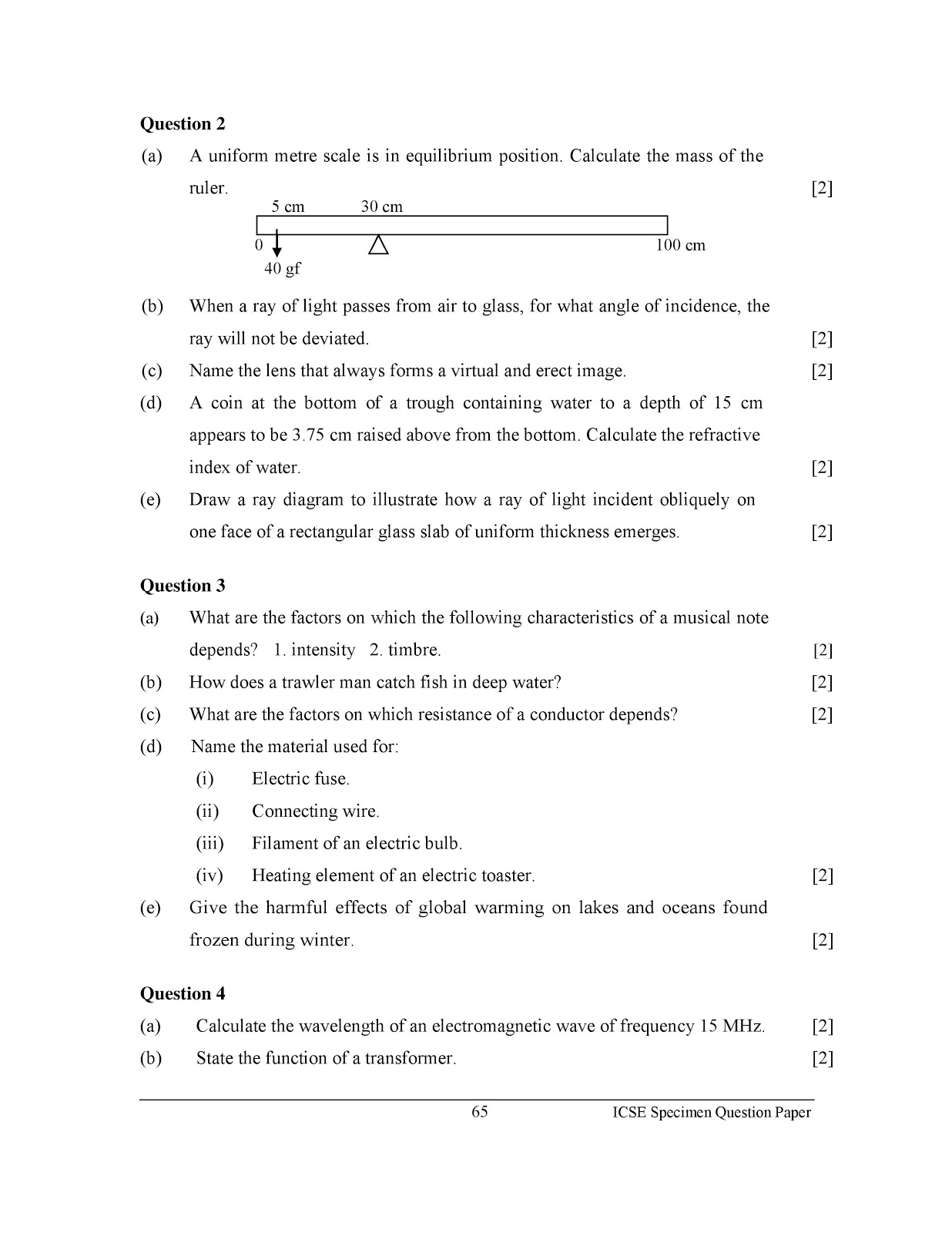 icse 2017 class 10th physics science paper 1 question paper icse 2017 class 10th science physics paper 1 question paper