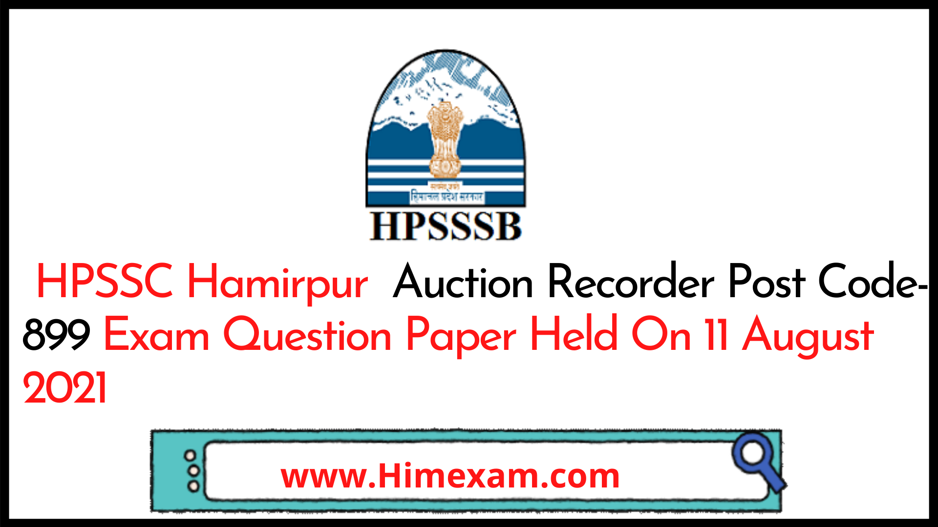 HPSSC Hamirpur Auction Recorder Post Code-899 Exam Question Paper Held On 11 August 2021 HPSSC Hamirpur Auction Recorder Post Code-899 Exam Question Paper Held On 11 August 2021