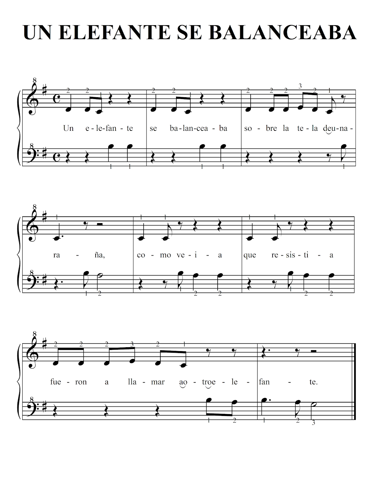 CEMCRUZ UN ELEFANTE SE BALANCEABA + PARTITURA