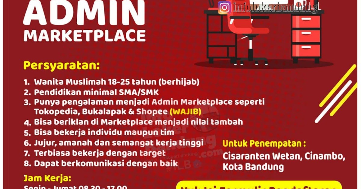 Lowongan Kerja Admin Marketplace Hervent Bandung Januari 2021 - Info
