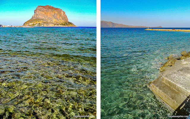Monemvasia, Grécia Praia em Monemvasia, Grécia