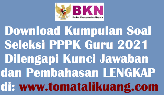 download soal kunci jawaban pembahasan pppk p3k guru honorer tahun 2021 pdf tomatalikuang.com