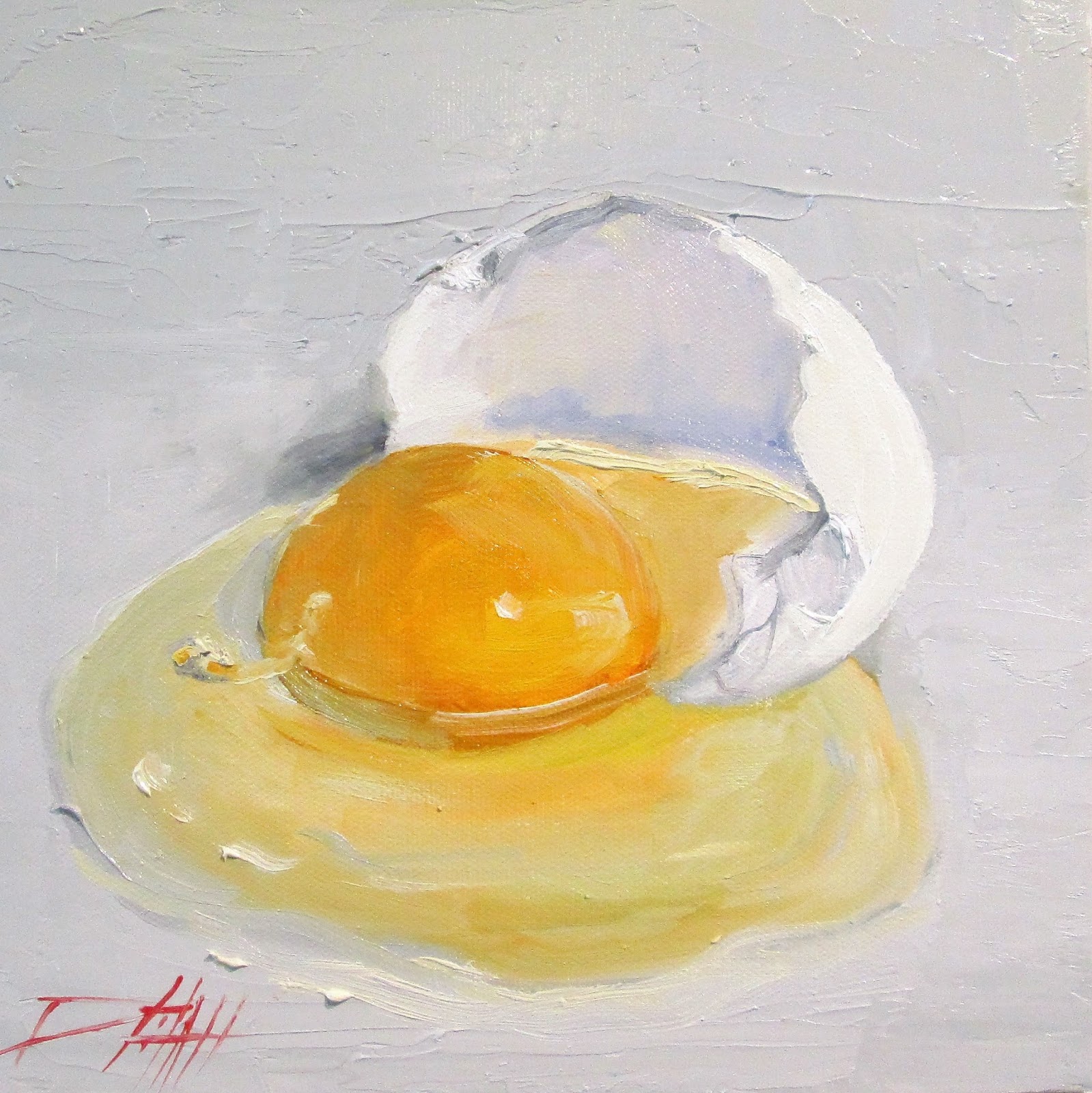 Painting of the Day, Daily Paintings by Delilah Broken Egg
