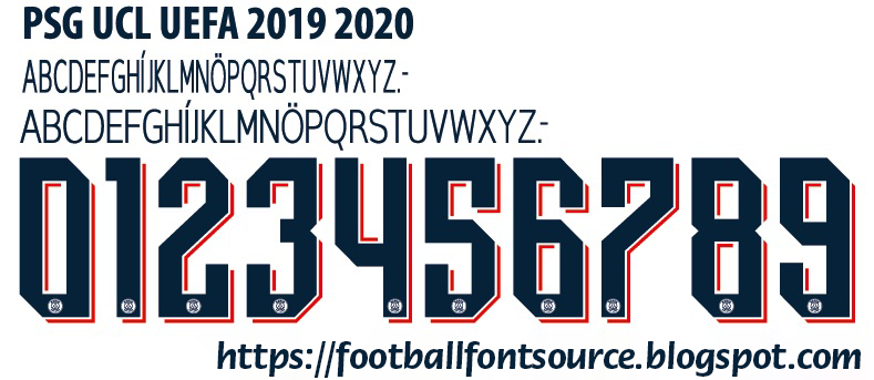 All Bout Sports Jersey Resource PSG UCL 20192020 Kit Fonts