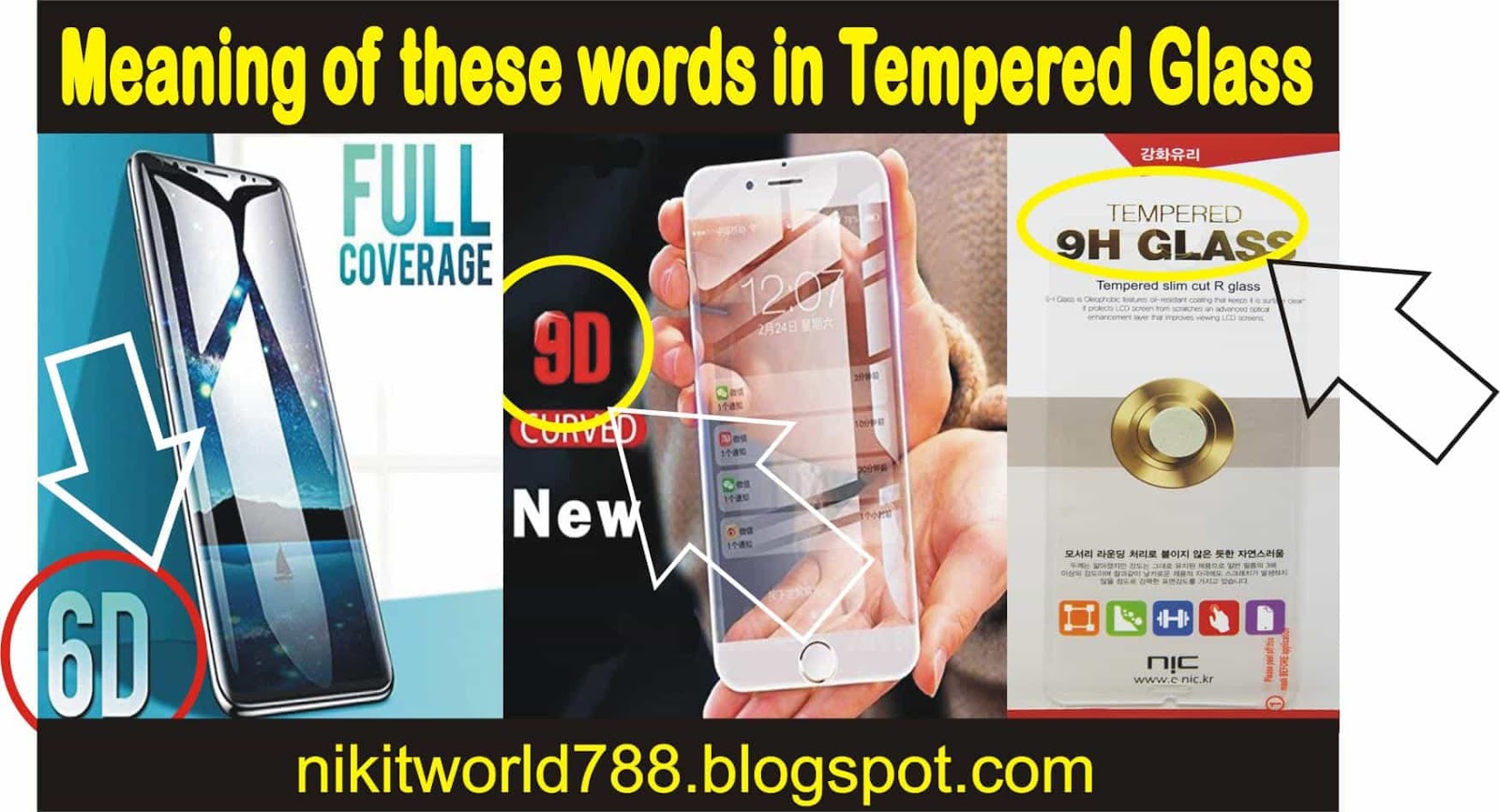 Types of Tempered glass for smartphone...6H, 9H, 9D, 11D