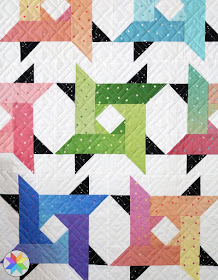Windy City quilt pattern by Andy of A Bright Corner - perfect for using jelly roll strips or scraps