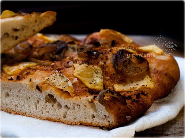 Érase una vez... focaccia de patata y cebolla