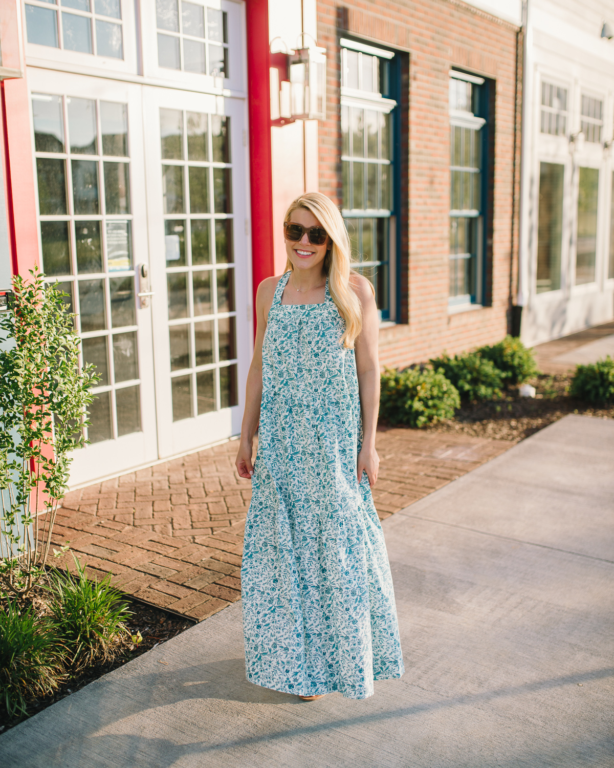 Summer Wind: Blue and White Maxi Dress