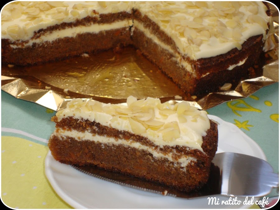 Tarta de zanahoria con chocolate blanco
