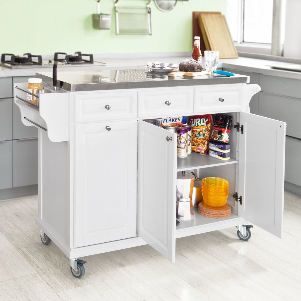 White Kitchen Trolley Livingroom Sets