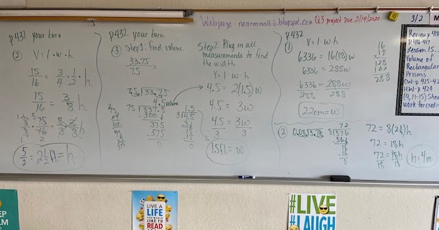 Mrs. Negron 6th Grade Math Class: Lesson 15.3 Solving Volume Equations