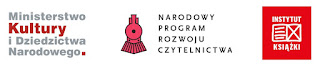 Logo Ministerstwa Kultury i Dziedzictwa Narodowego, logo Narodowego Programu Rozwoju Czytelnictwa, logo Instytutu Książki