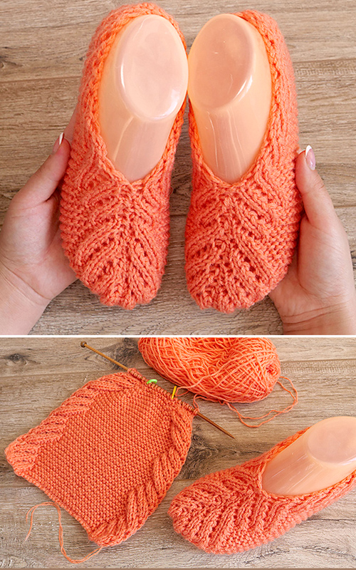 Lace Slippers - Free Knitting Pattern 