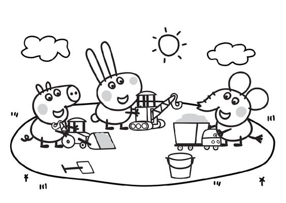 Tranh tô màu lợn peppa pig 23