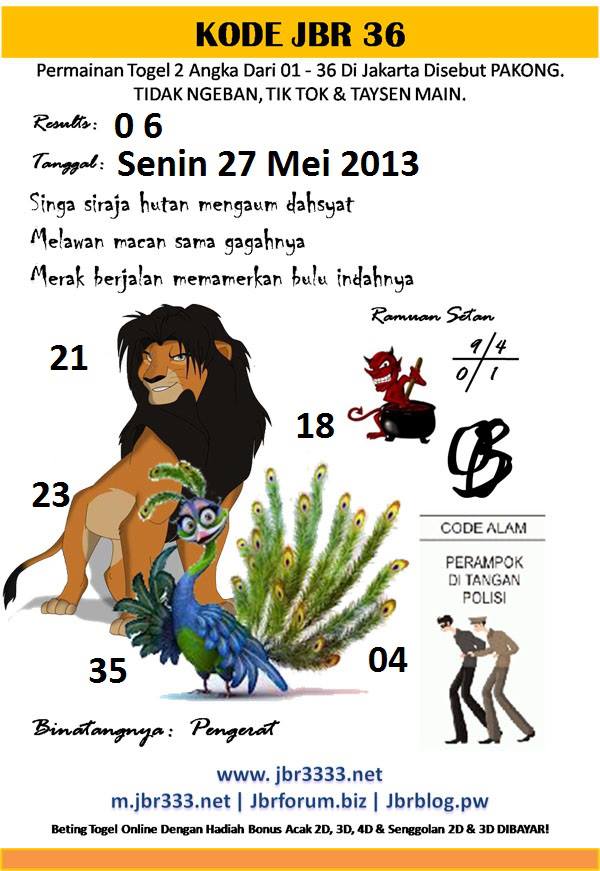 Jbr Blog Kode Pakong Jbr36 Hari Senin 27 Mei