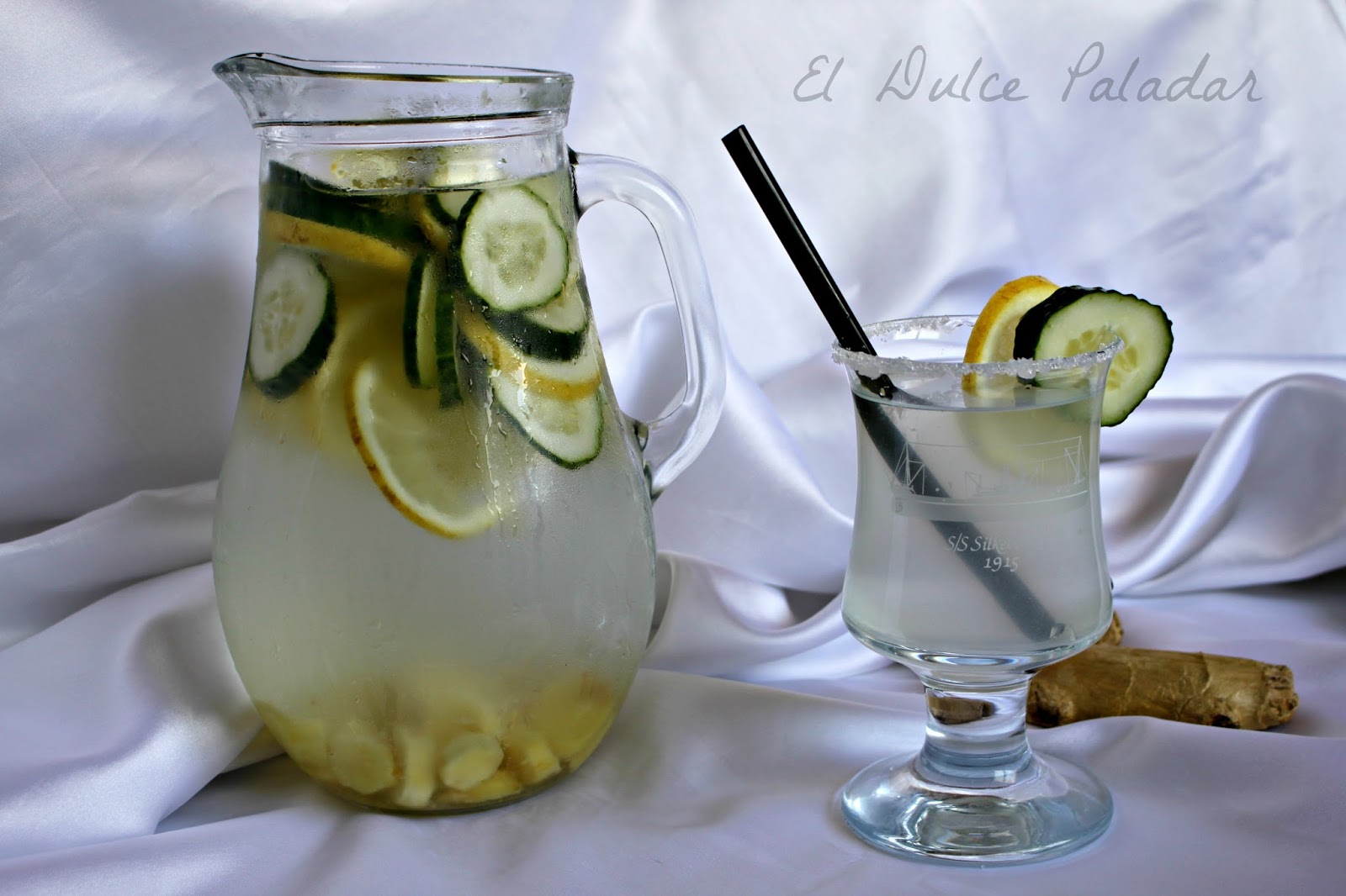 Agua depurativa de limón, pepino y jengibre - El dulce paladar