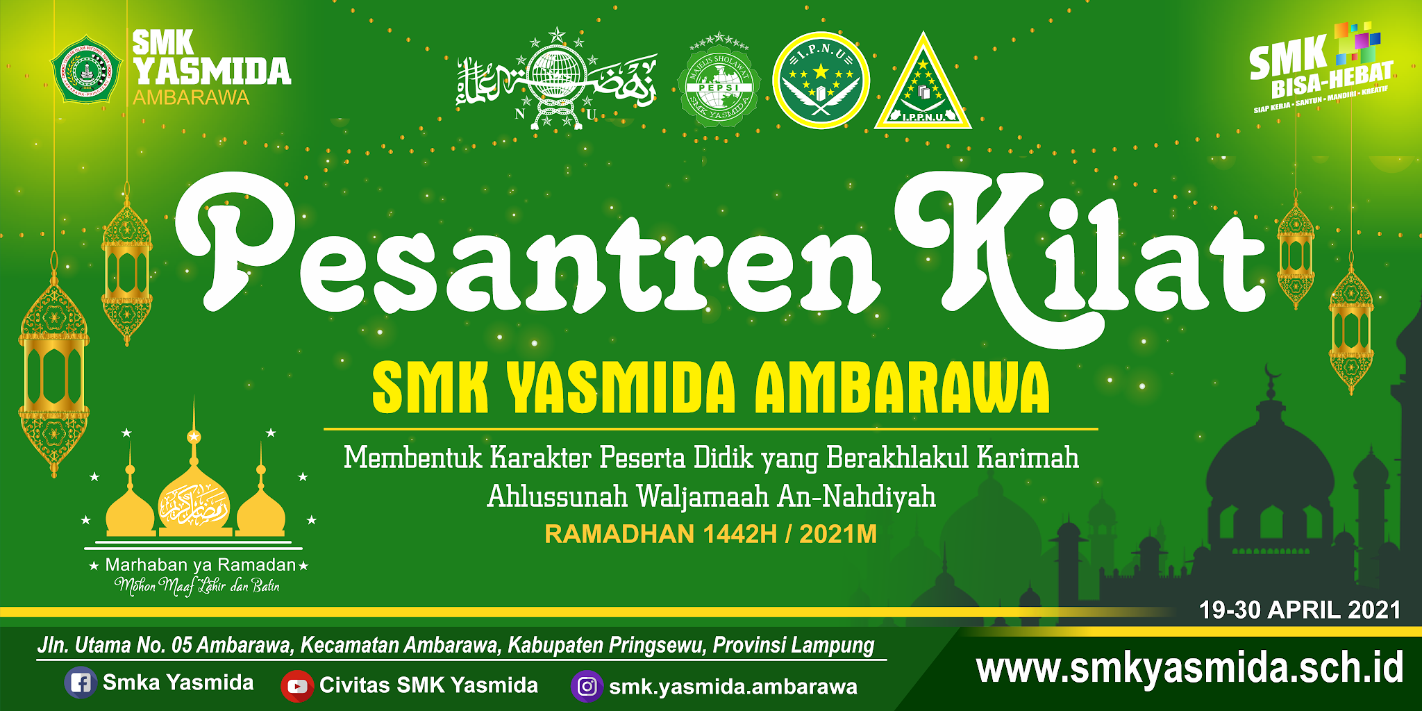 Desain Spanduk Pesantren Kilat 2021 di CorelDRAW