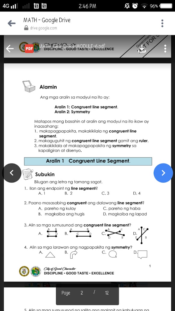 Sir Mark's Classroom: MATHEMATICS 3 QUARTER 3 module 6