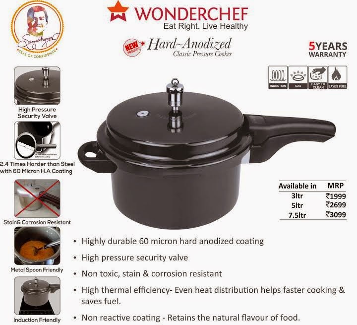 Tupperware KPHB , Wonderchef Hyderabad Wonderchef New Pressure Cookers , 3 ltrs, 5 ltrs and 7.5