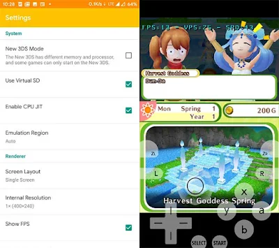 tampilan Citra 3ds emulator di Android