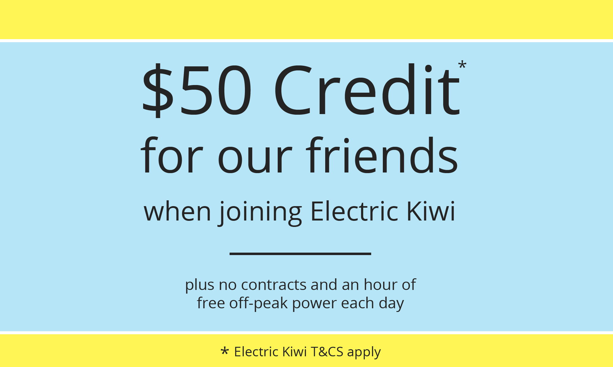 Electric Kiwi Refer a Friend Free 50 Credit Referral Code