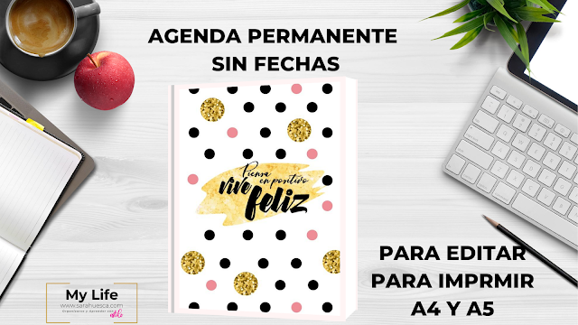 AGENDA, EDITAR, IMPRIMIR, A4, A5, POWERPOINT, PDF, PERMANENTE, SIN FECHAS