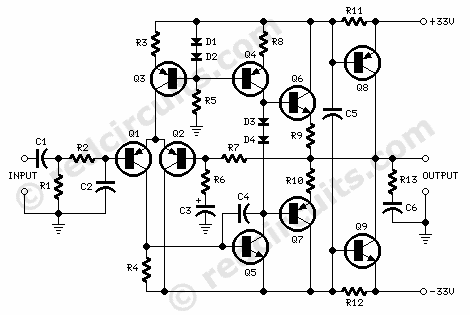 Class B Amplifier Circuit Diagram