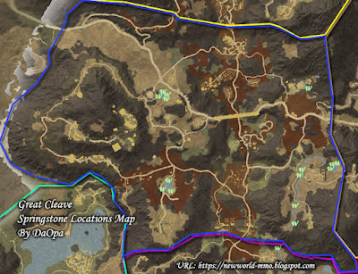 Great Cleave springstone locations map