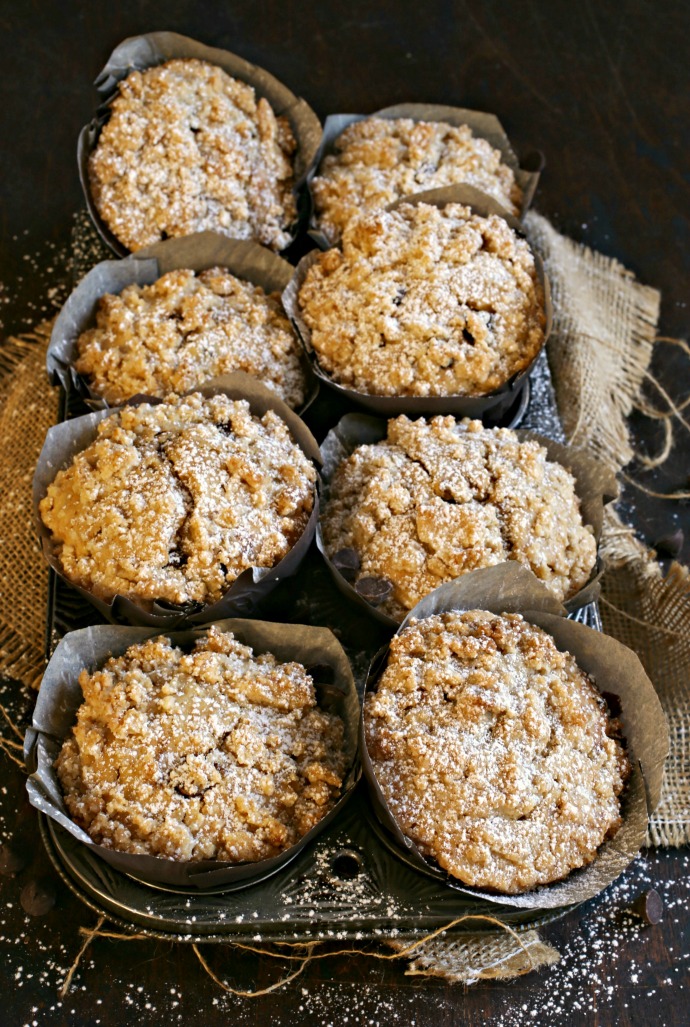 Hungry Couple Chocolate Chip Crumb Topped Muffins
