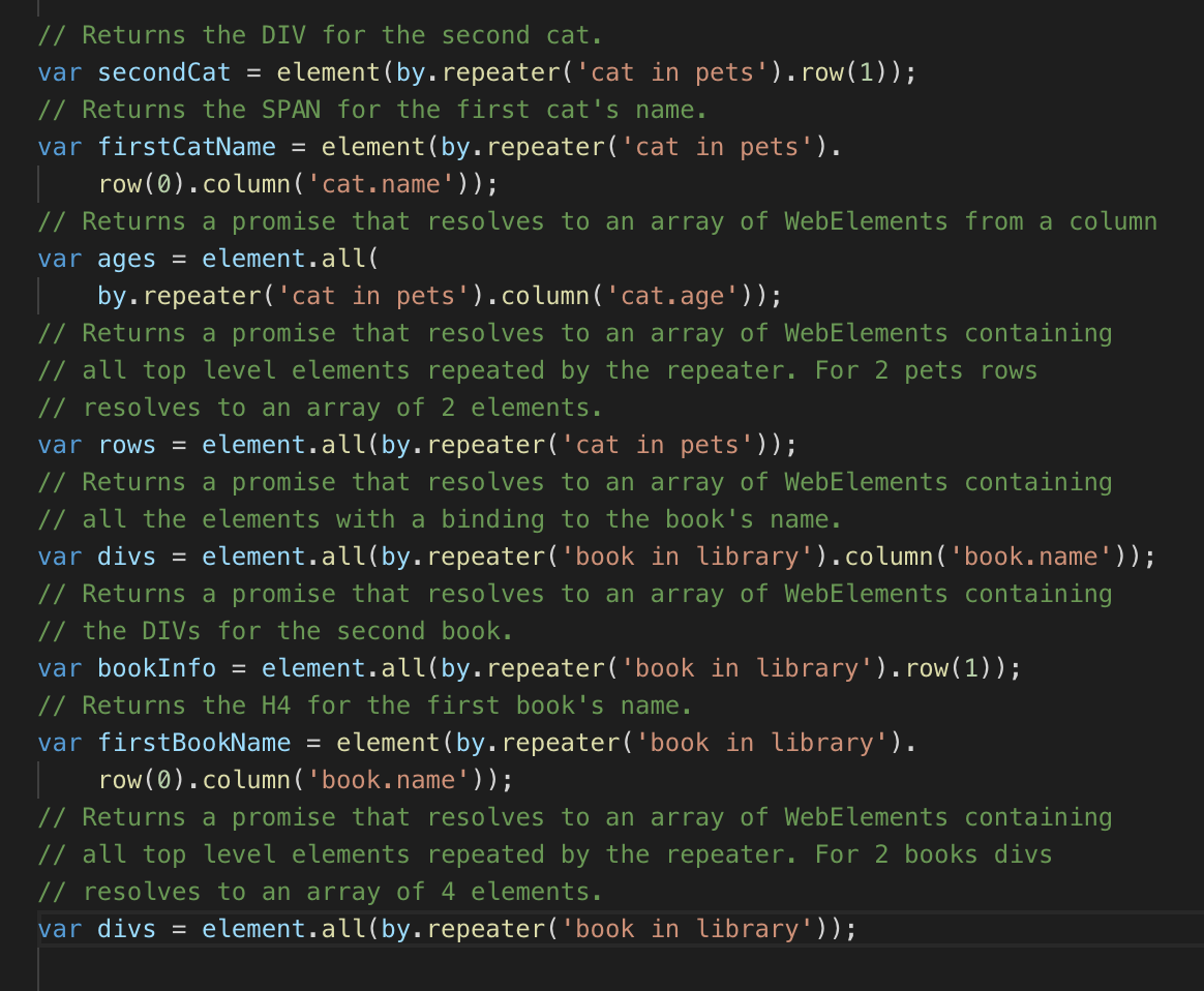 Locators in Protractor