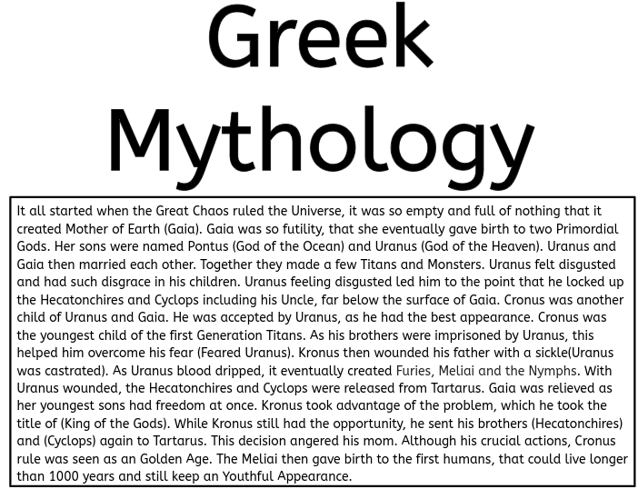 Te Pounamu Greek Mythology Reading