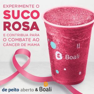Boali apoia projeto 'De Peito Aberto' e cria suco rosa em homenagem ao Outubro Rosa