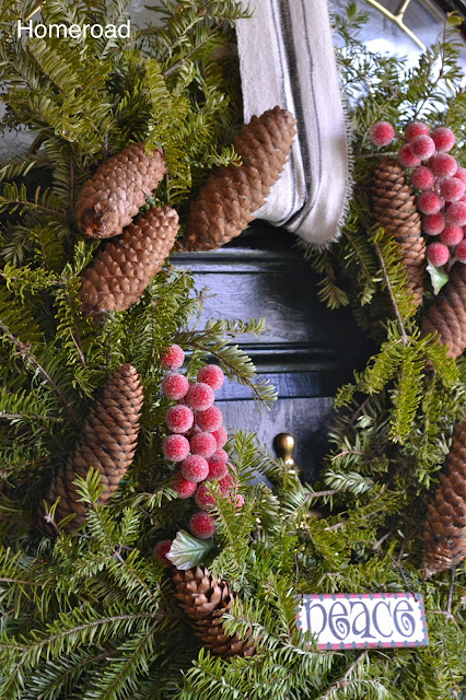 Christmas wreath with pinecones