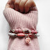Upcykling - Bransoletki w odcieniu pudrowego różu./ Pale pink bracelets for girls