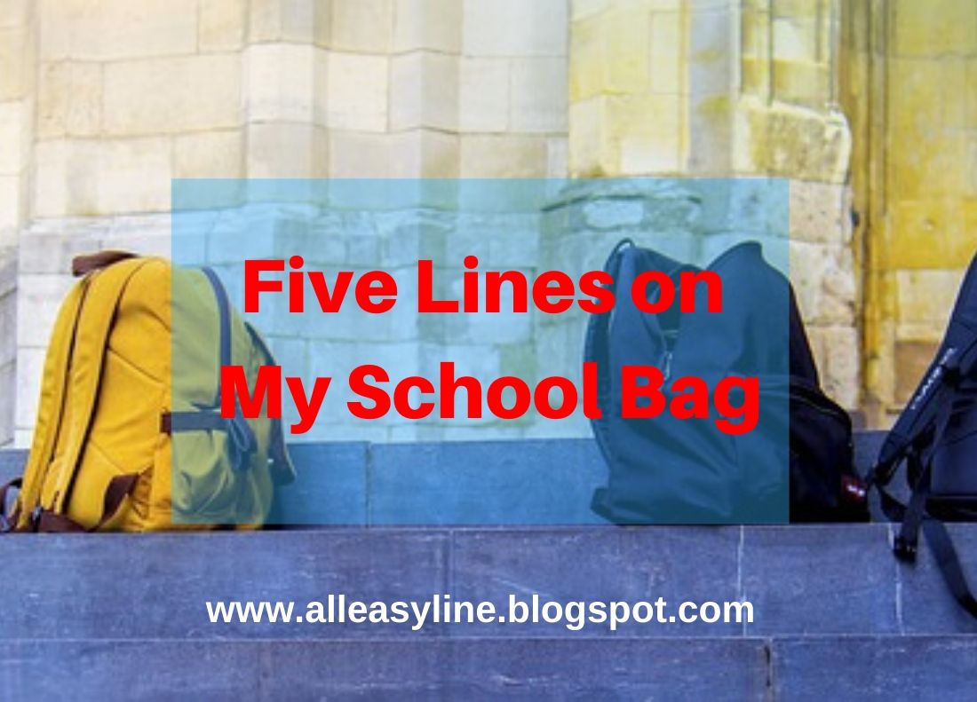Five Lines on My School Bag Few Lines on My School Bag