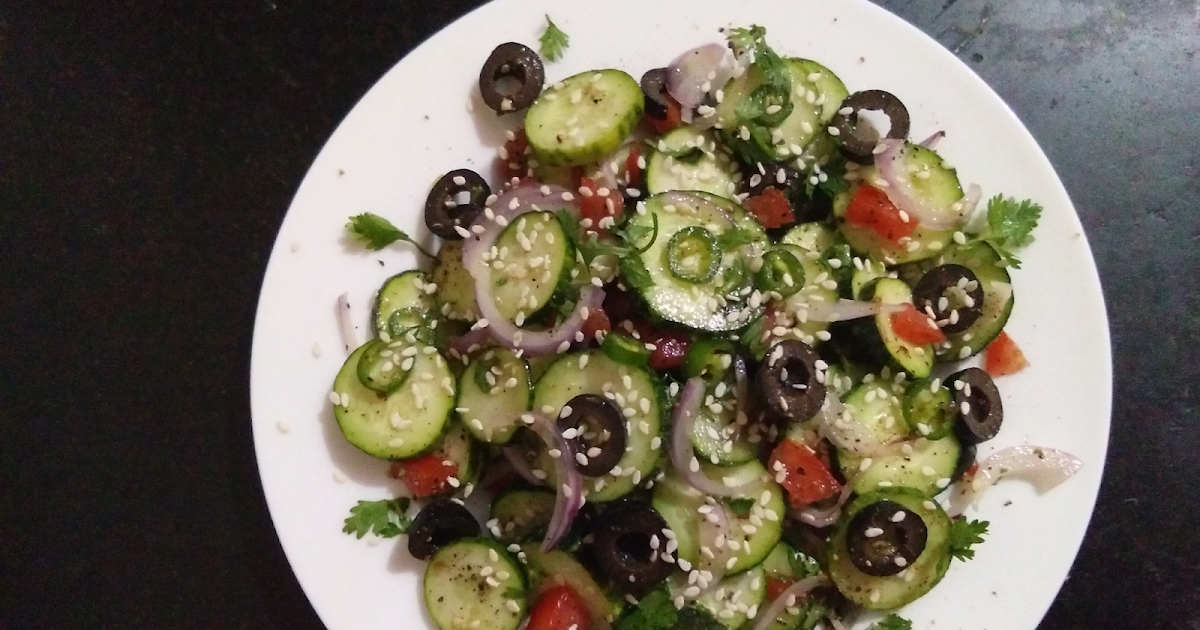 Cucumber & Spanish Black Olives Salad