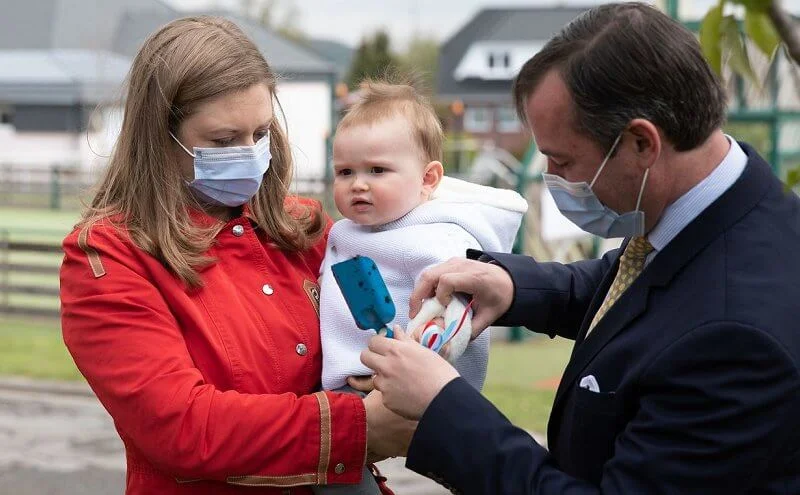 Prince Charles celebrate his first birthday. Hereditary Grand Duchess Stephanie. Princess Stephanie wore a red jacket