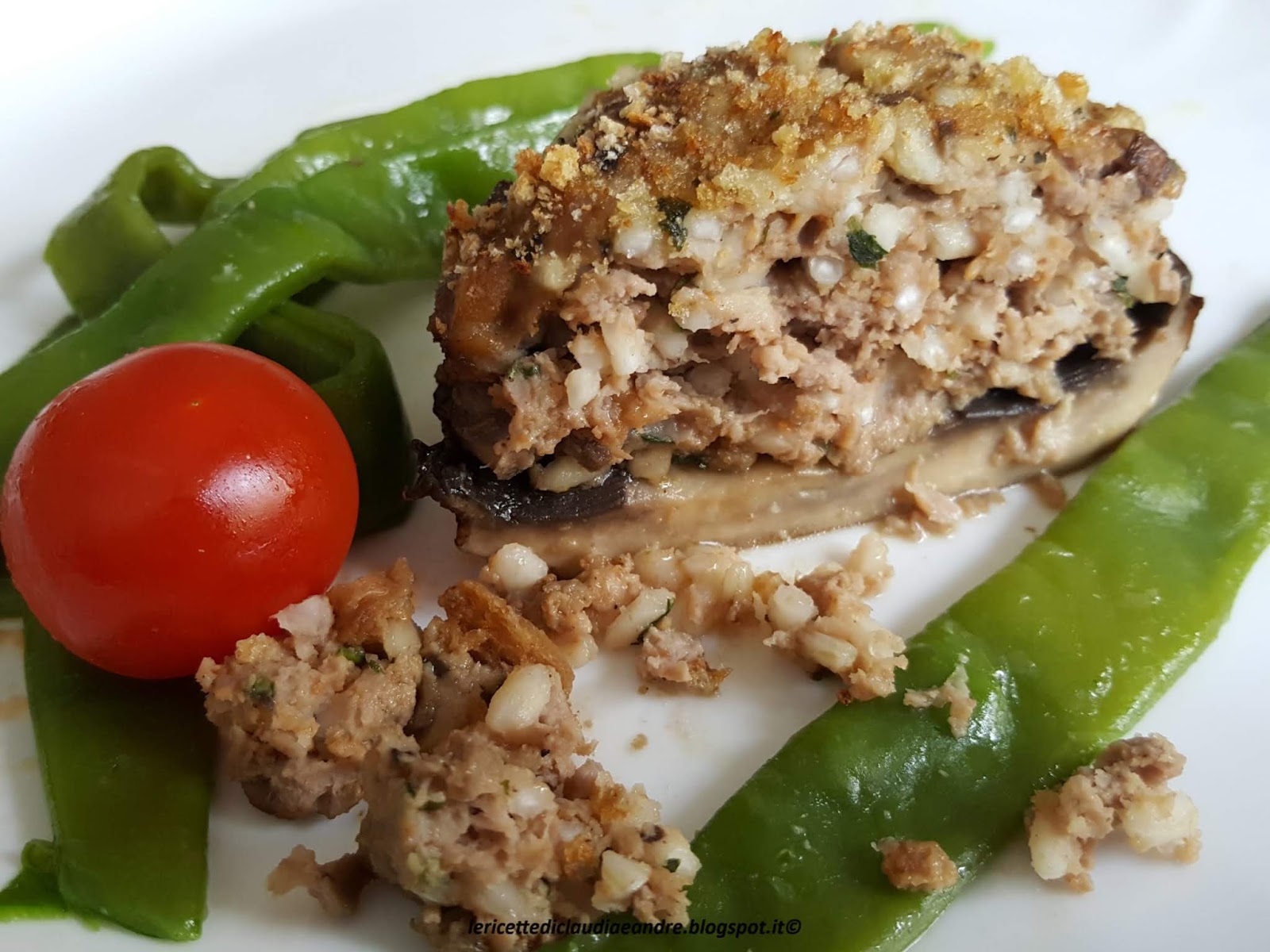 Funghi portobello ripieni con carne macinata e riso Ricetta ed