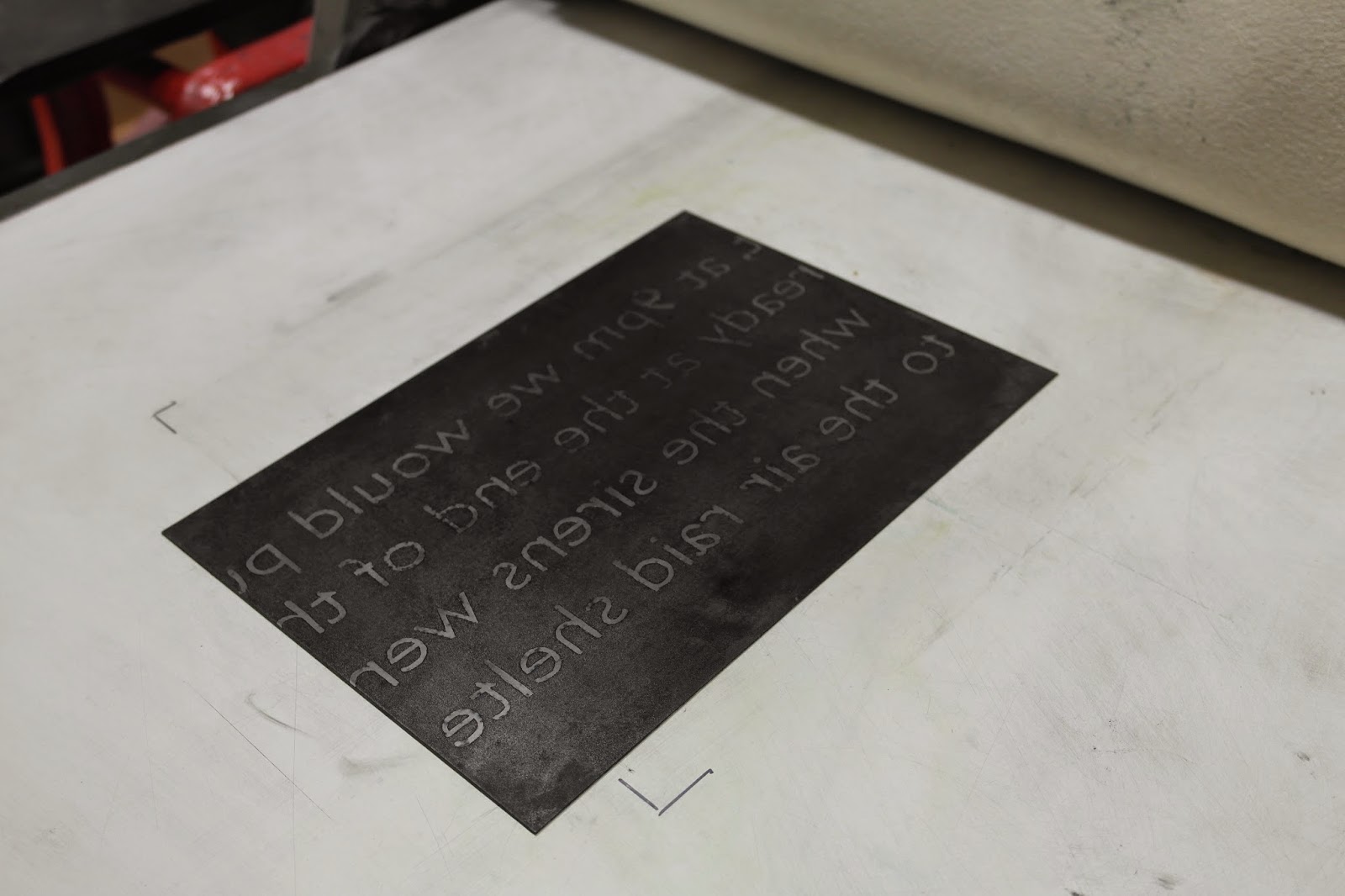 Gather No Moss: Making a print from an aluminium plate