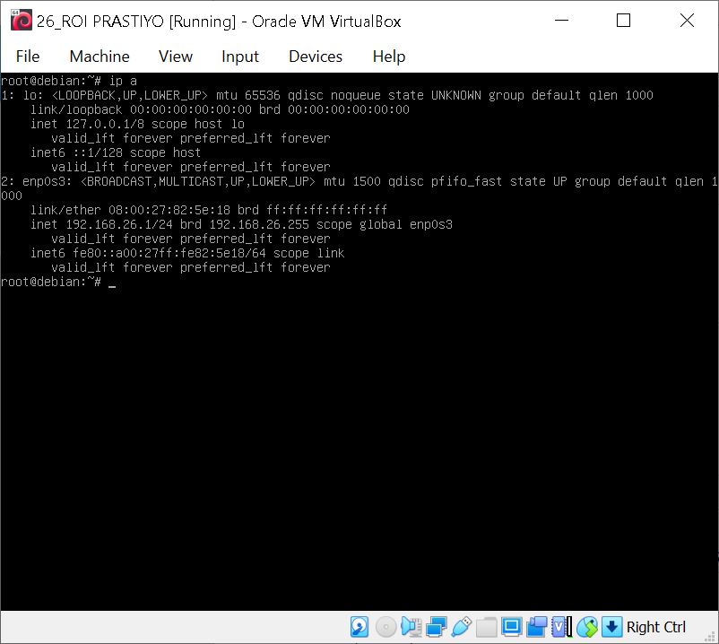 KONFIGURASI IP ADDRESS DEBIAN 10