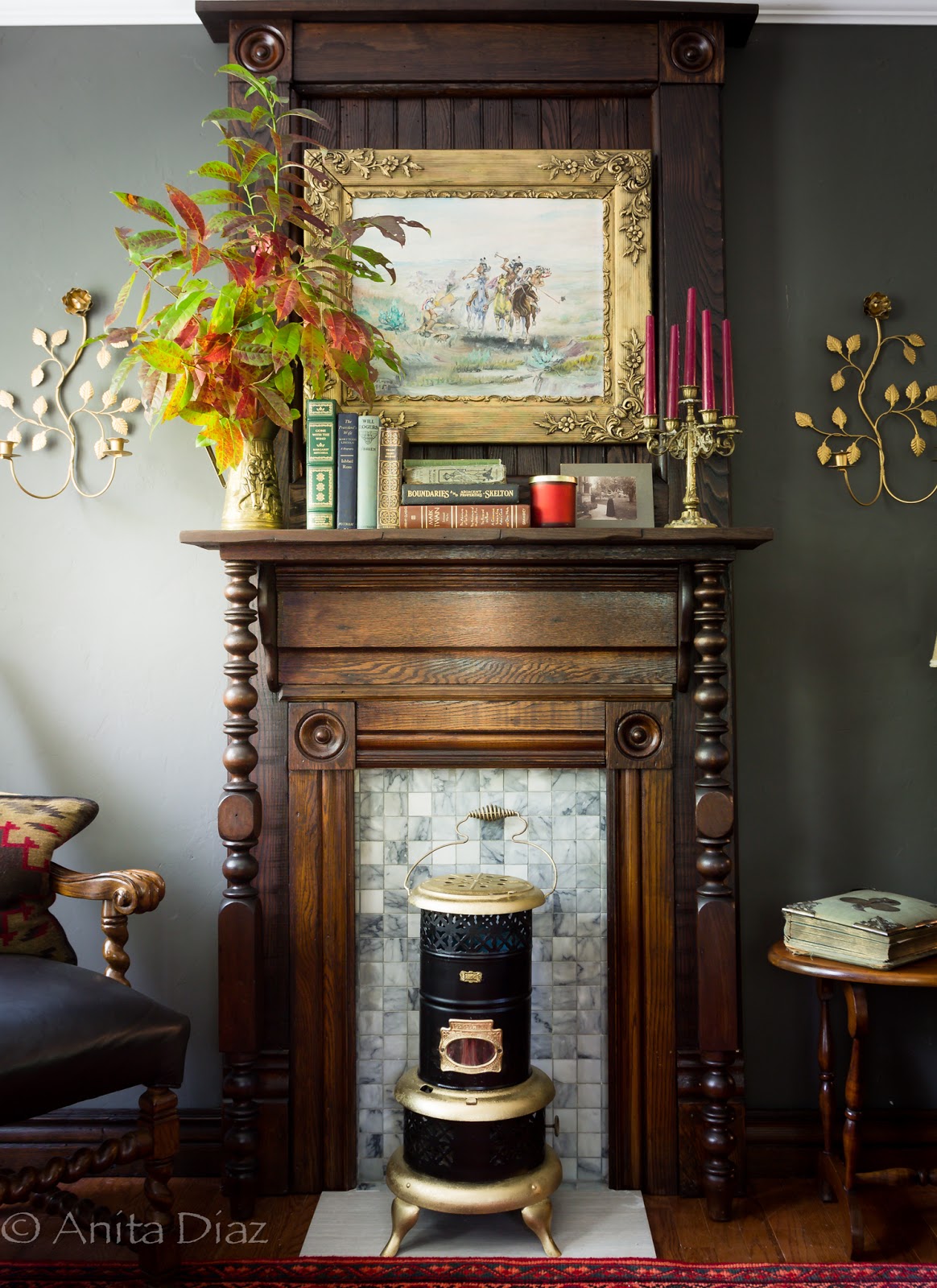 DIY Victorian mantel - Whispering Pines Homestead