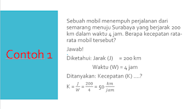 MATERI DAN SOAL LATIHAN KECEPATAN JARAK WAKTU SD KELAS 5 ~ Ade Prasetya