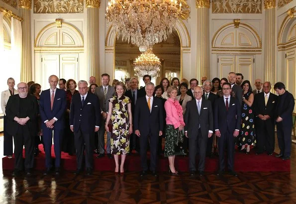 Queen Mathilde wore Erdem Finn dress bloomsbury yellow satin