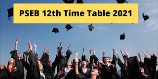 PSEB 12th Class Exam Time Table 2021