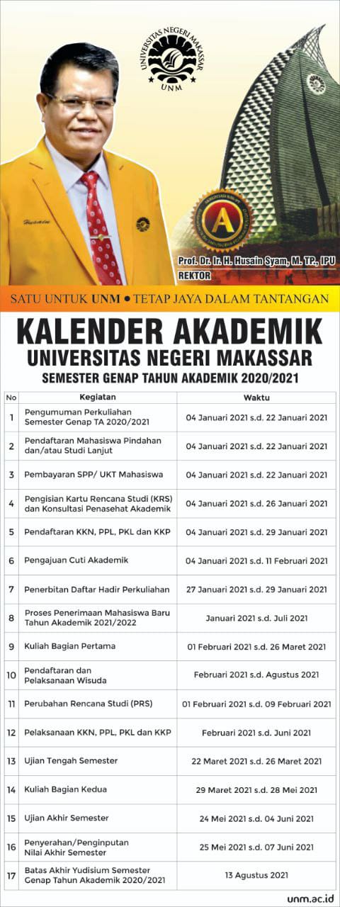 Kalender Akademik Unm Semester Genap Tahun Akademik 2020 2021 Lpm Psikogenesis
