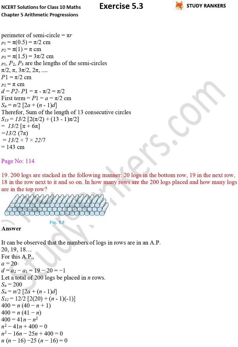 NCERT Solutions for Class 10 Maths Chapter 5 Arithmetic Progressions Exercise 5.3 Part 1 Part 14